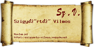 Szigyártó Vilmos névjegykártya