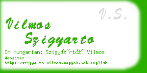 vilmos szigyarto business card